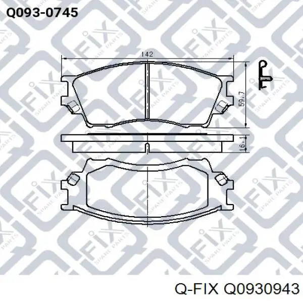 Q0930943 Q-fix pastillas de freno traseras