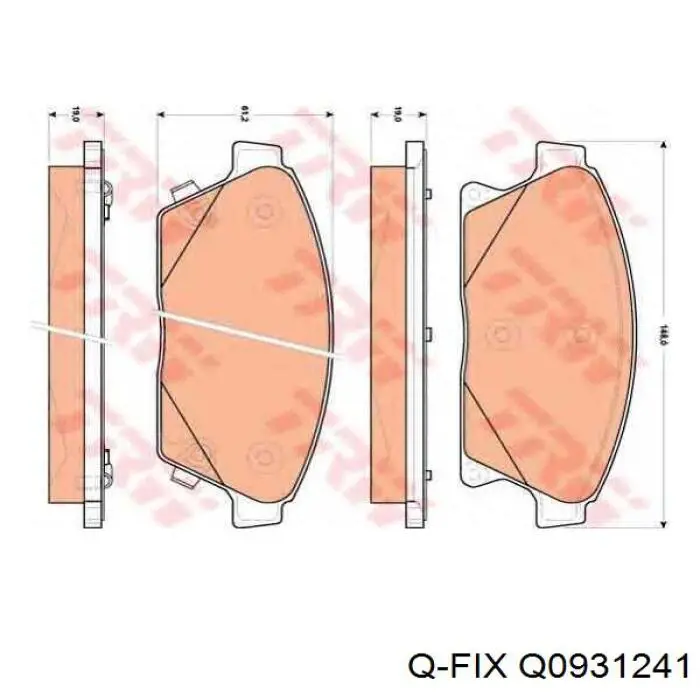 Q0931241 Q-fix pastillas de freno delanteras