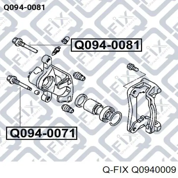 Q0940009 Q-fix pasador guía, pinza del freno trasera, superior