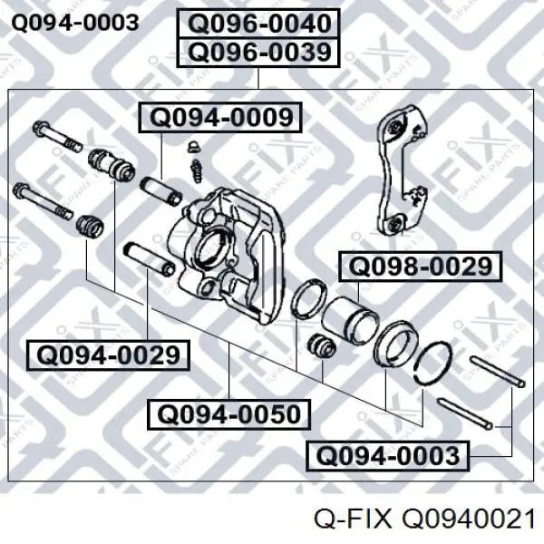 Q0940021 Q-fix pasador guía, pinza del freno trasera