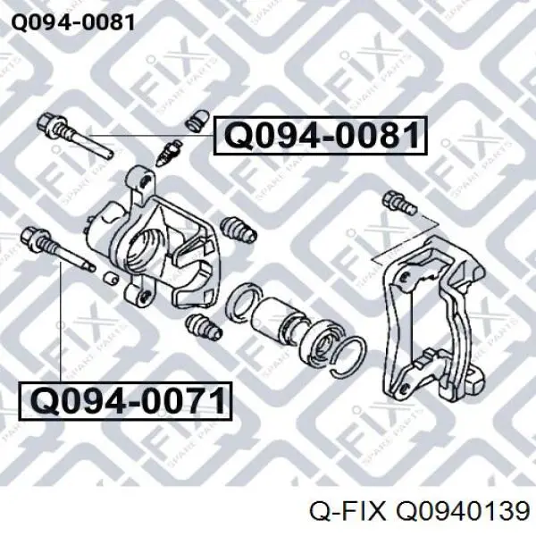 Q0940139 Q-fix pasador guía, pinza del freno trasera