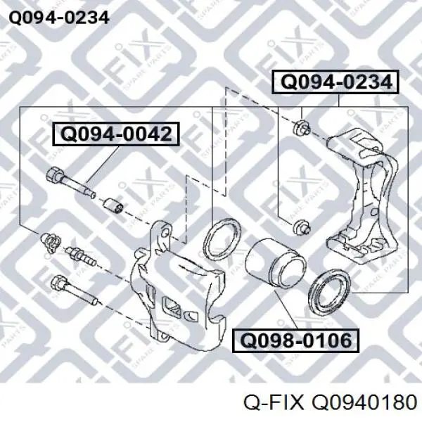 Q0940180 Q-fix juego de reparación, pinza de freno trasero