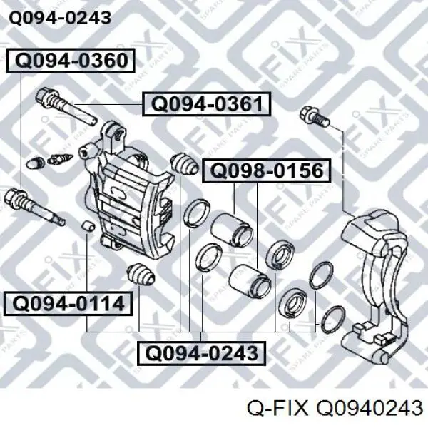 Q0940243 Q-fix juego de reparación, pinza de freno delantero