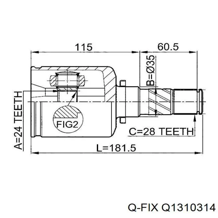 Q1310314 Q-fix junta homocinética exterior delantera