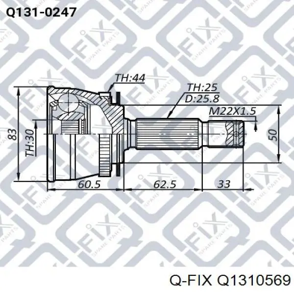 Q1310569 Q-fix junta homocinética exterior delantera