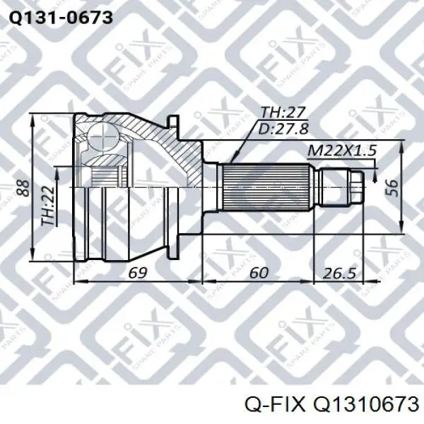 Q1310673 Q-fix junta homocinética exterior delantera