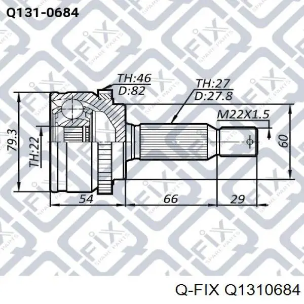 Q1310684 Q-fix junta homocinética exterior delantera