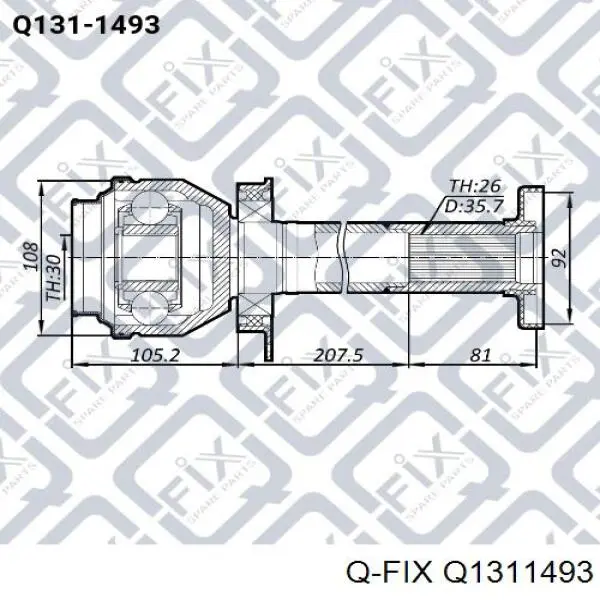 Q131-1493 Q-fix junta homocinética interior delantera derecha