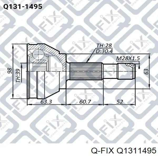 Q131-1495 Q-fix junta homocinética exterior delantera