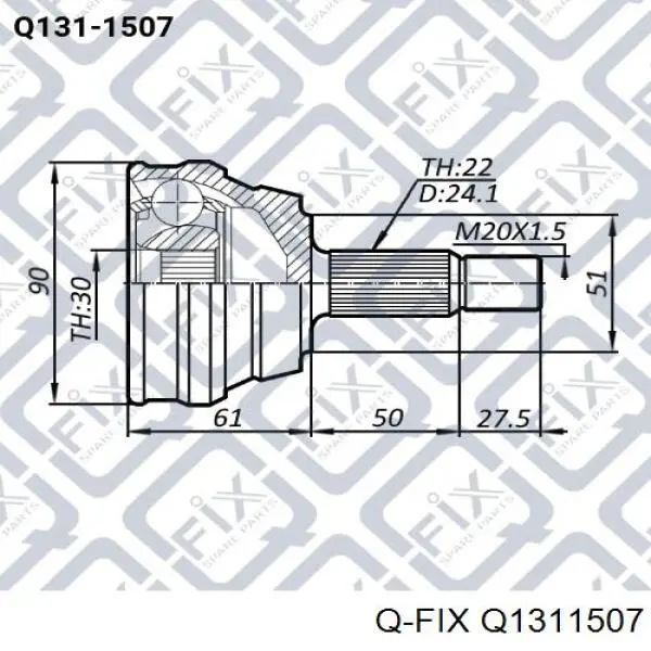 Q1311507 Q-fix junta homocinética exterior delantera