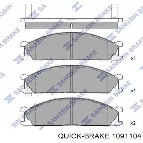 1091104 Quick Brake conjunto de muelles almohadilla discos delanteros