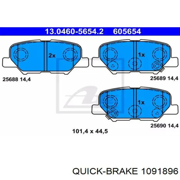 109-1896 Quick Brake pastillas de freno traseras