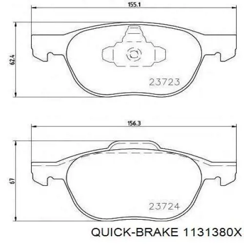 113-1380X Quick Brake guía de la pinza delantera