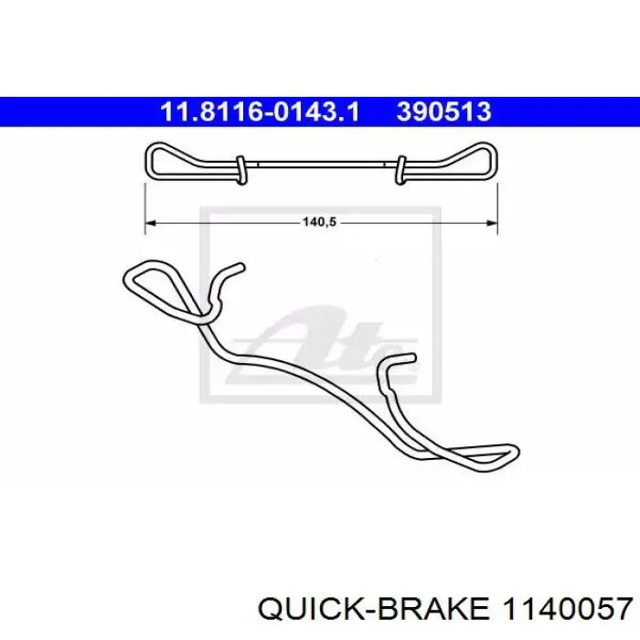 114-0057 Quick Brake juego de reparación, pinza de freno trasero