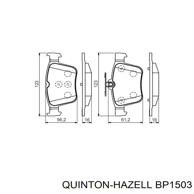 BP1503 QUINTON HAZELL pastillas de freno delanteras