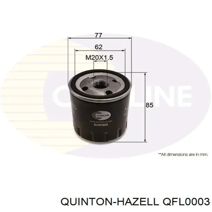 QFL0003 QUINTON HAZELL filtro de aceite