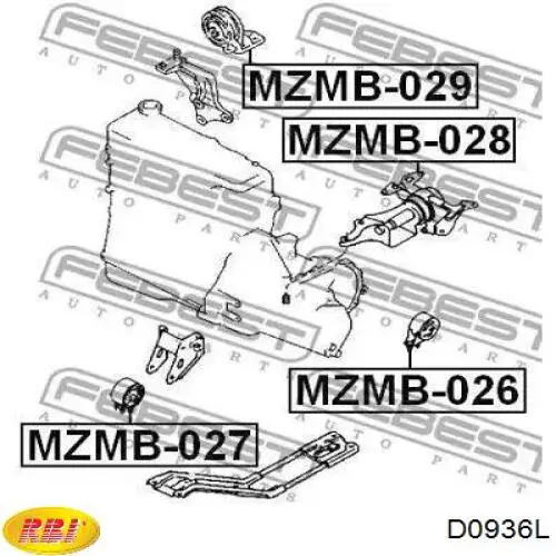 D0936L RBI soporte motor izquierdo