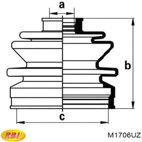 M1706UZ RBI fuelle, árbol de transmisión delantero interior