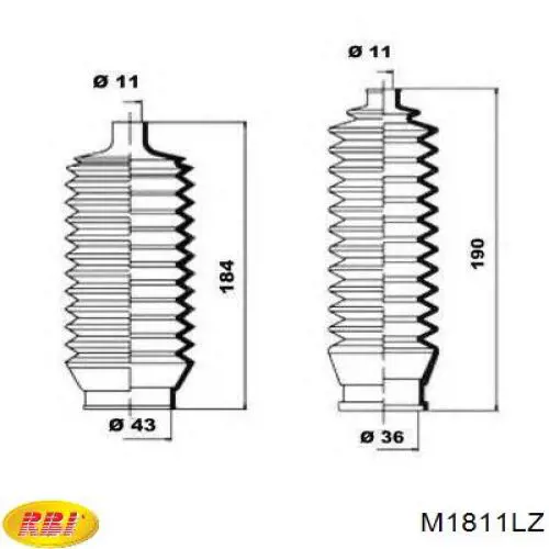 M1811LZ RBI bota de direccion derecha (cremallera)