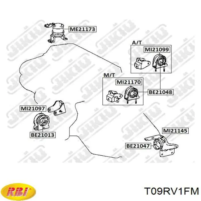 T09RV1FM RBI soporte motor delantero