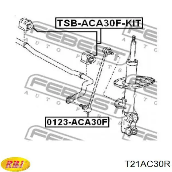 T21AC30R RBI soporte de estabilizador delantero derecho