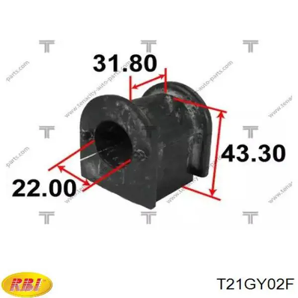 T21GY02F RBI casquillo de barra estabilizadora delantera