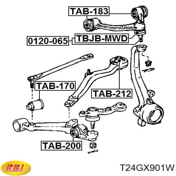 T24GX901W RBI silentblock de suspensión delantero inferior