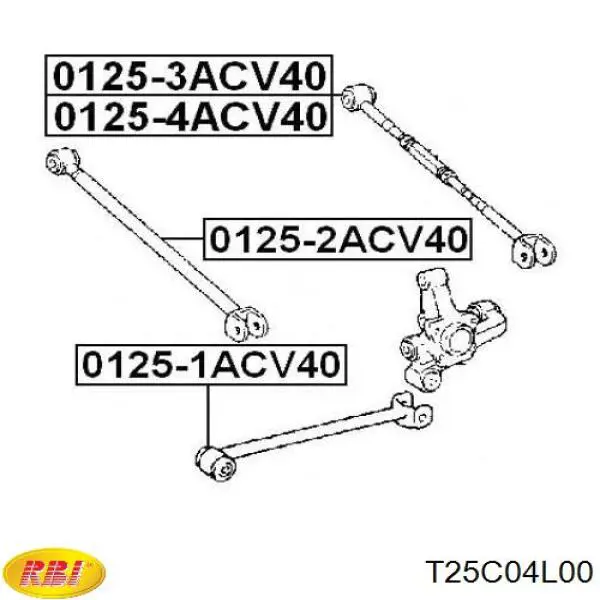 T25C04L00 RBI barra transversal de suspensión trasera