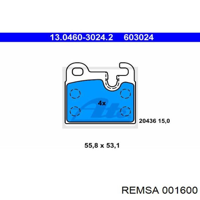 0016.00 Remsa pastillas de freno traseras