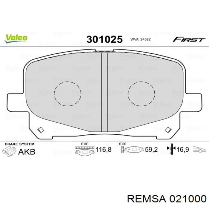 795357 Fiat/Alfa/Lancia pastillas de freno delanteras