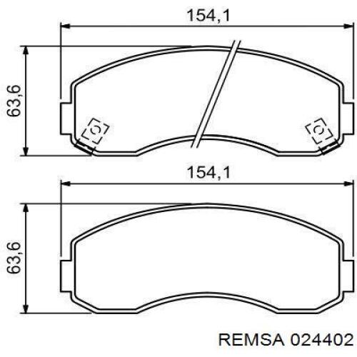 0244.02 Remsa pastillas de freno delanteras