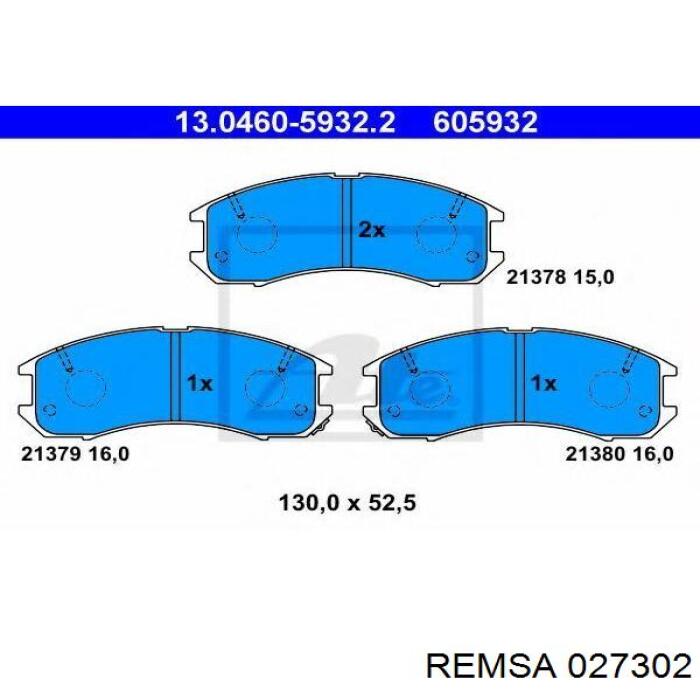 0273.02 Remsa pastillas de freno delanteras