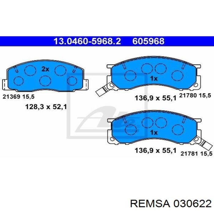 0306.22 Remsa pastillas de freno delanteras