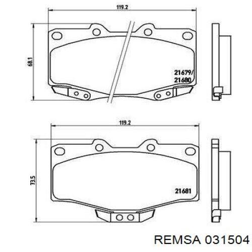 0315.04 Remsa pastillas de freno delanteras