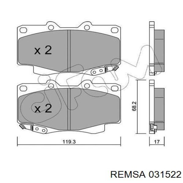 0315.22 Remsa pastillas de freno delanteras