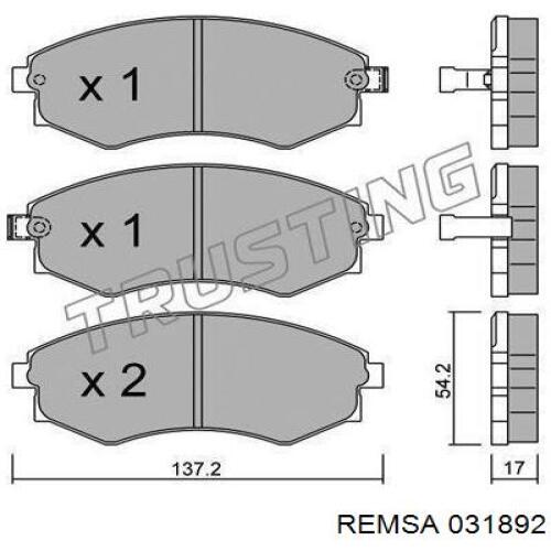 0318.92 Remsa pastillas de freno delanteras