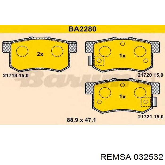 0325.32 Remsa pastillas de freno traseras