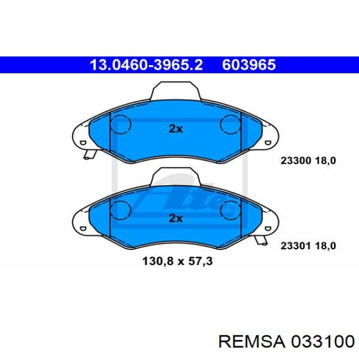 0331.00 Remsa pastillas de freno delanteras