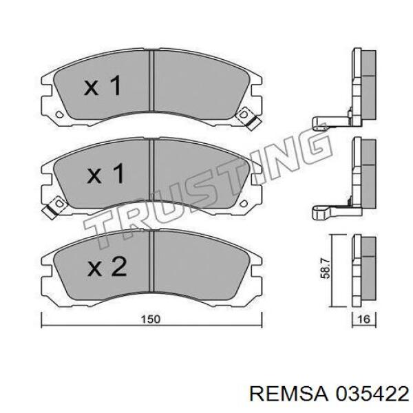 0354.22 Remsa pastillas de freno delanteras