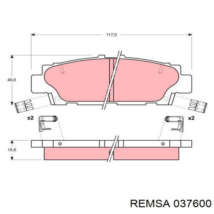 0376.00 Remsa pastillas de freno traseras