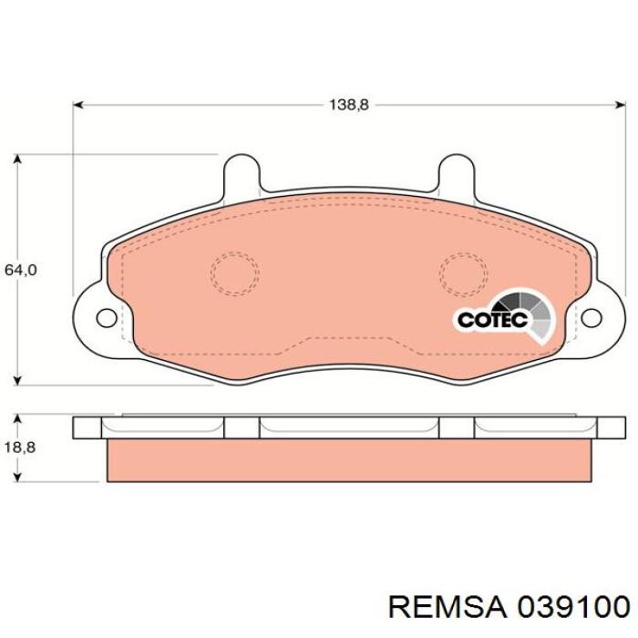 0391.00 Remsa pastillas de freno delanteras