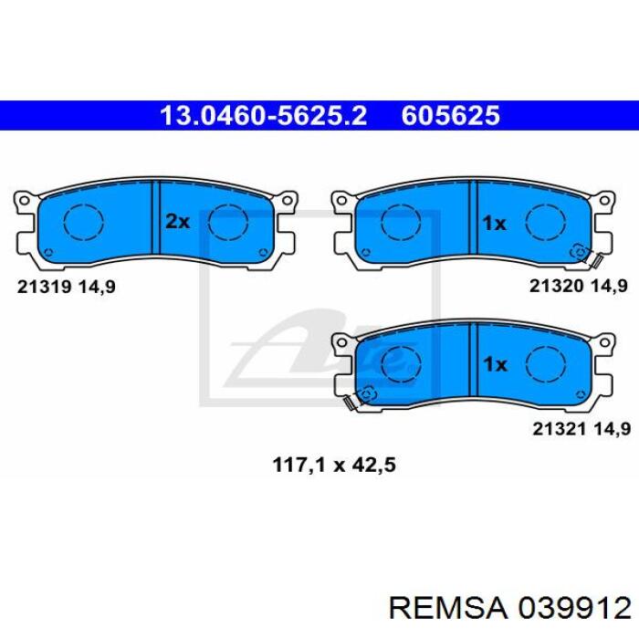 0399.12 Remsa pastillas de freno traseras