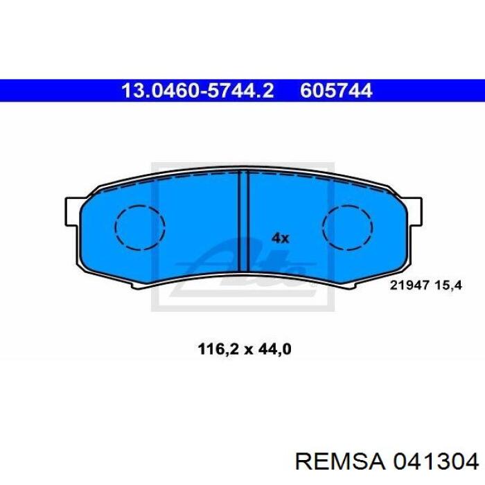 0413.04 Remsa pastillas de freno traseras