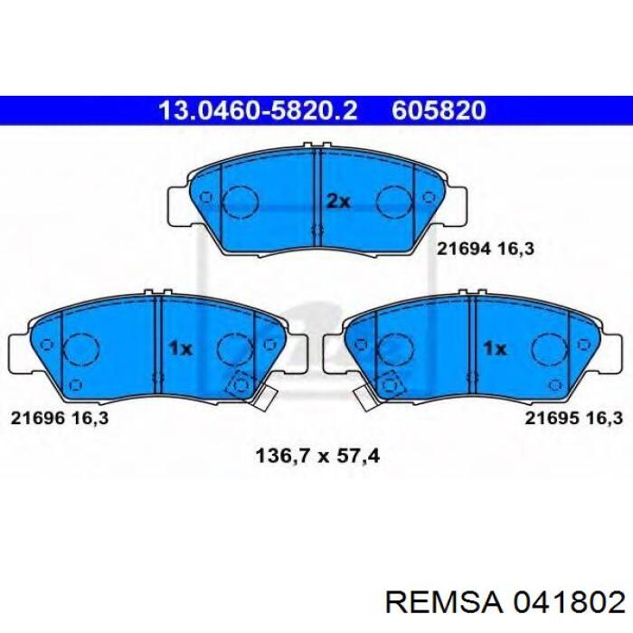 0418.02 Remsa pastillas de freno delanteras