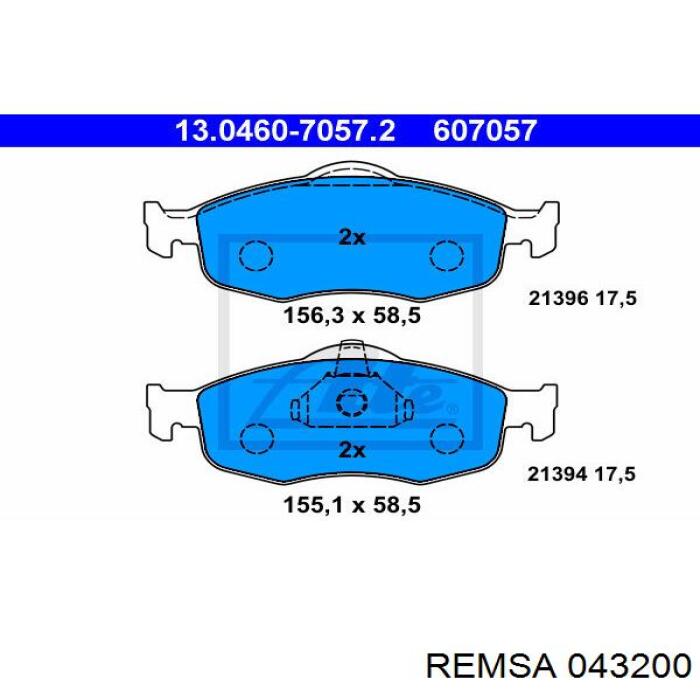 0432.00 Remsa pastillas de freno delanteras