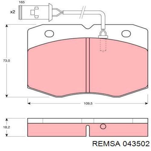 0435.02 Remsa pastillas de freno delanteras