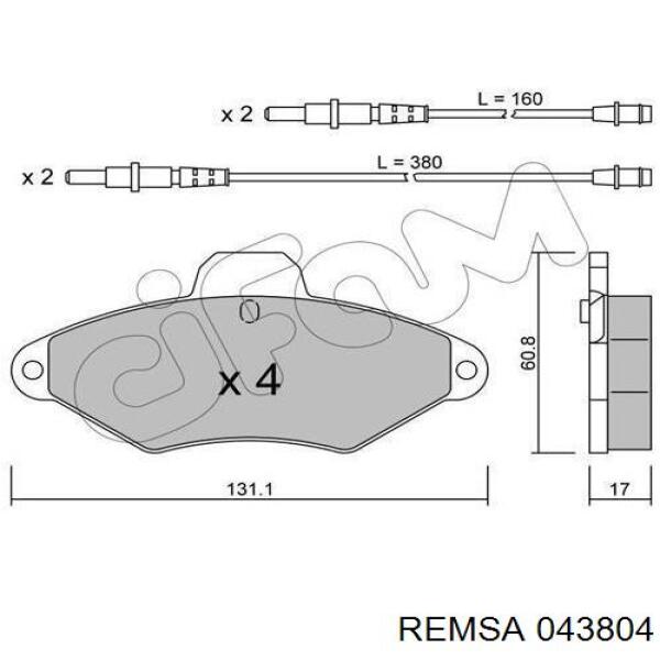 0438.04 Remsa pastillas de freno delanteras