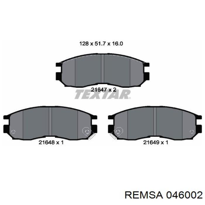 0460.02 Remsa pastillas de freno delanteras