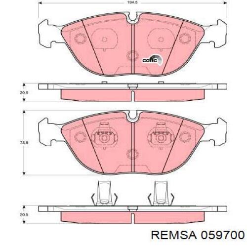 0597.00 Remsa pastillas de freno delanteras