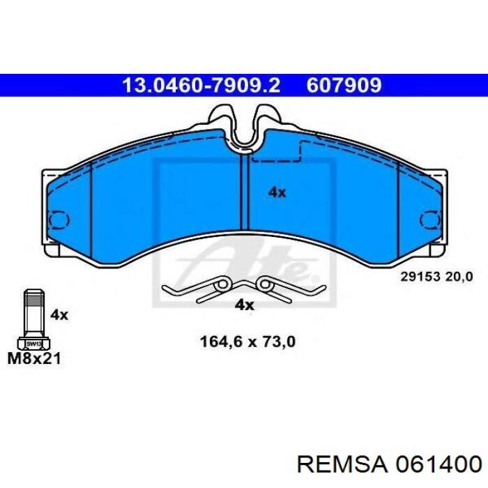 0614.00 Remsa pastillas de freno delanteras